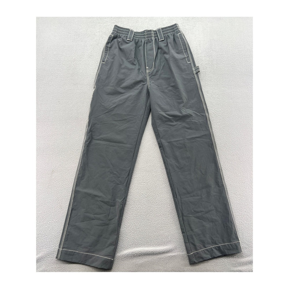 Urban Outfitters UO Pants S Nylon Skate Fit Carpenter Black Wide Leg Y2K Grunge